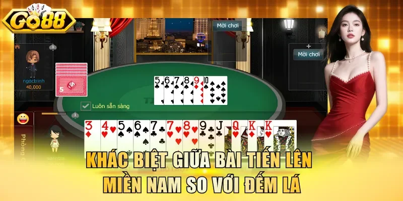 Khác biệt giữa bài Tiến Lên Miền Nam so với Đếm Lá